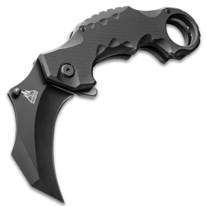 Delta Defender Assisted Opening Black Karambit Knife