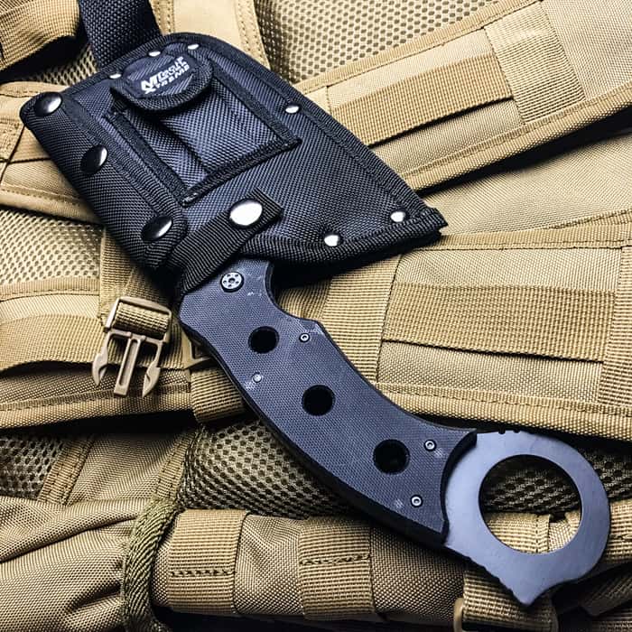 Karambit Style Fixed Blade Cleaver Knife With