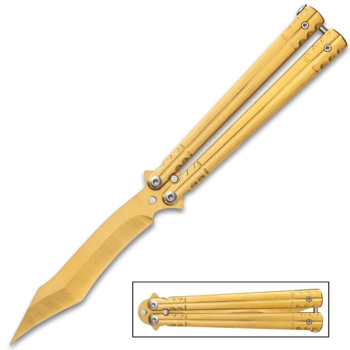 Golden Radiance Balisong Knife Butterfly, Stainless Steel