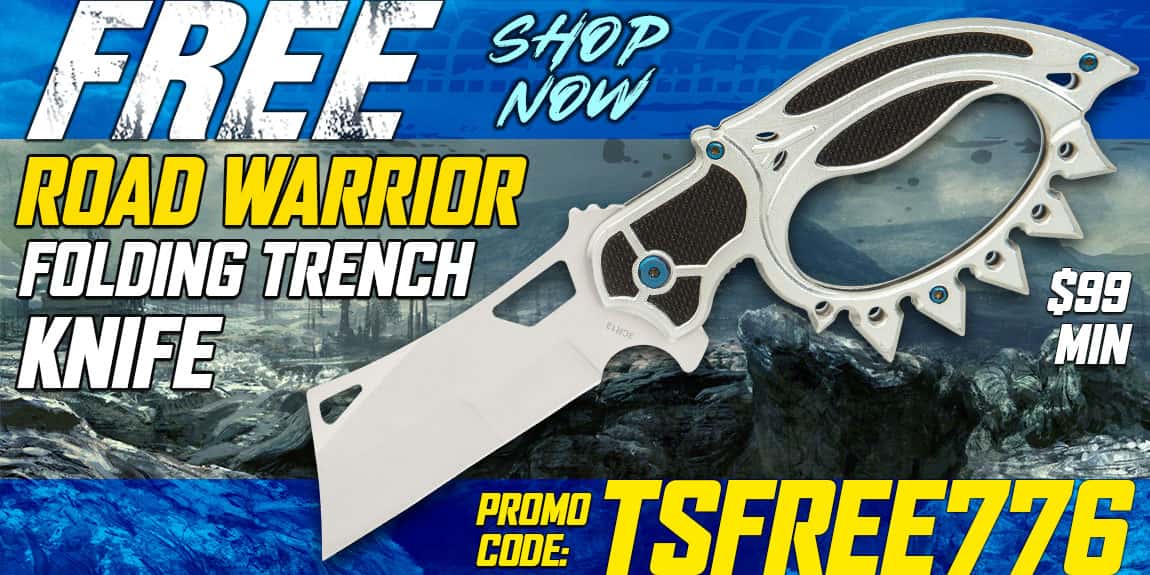Free Silver Road Warrior Folding Trench Knife - $99 Min