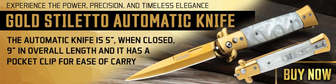 Gold Stiletto Automatic Knife