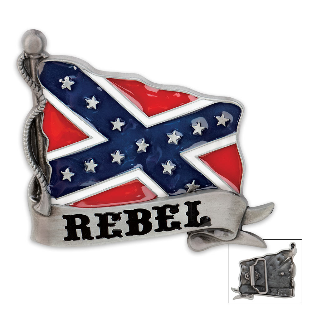 Rebel Flag Belt Buckle | www.neverfullbag.com - Knives & Swords At The Lowest Prices!