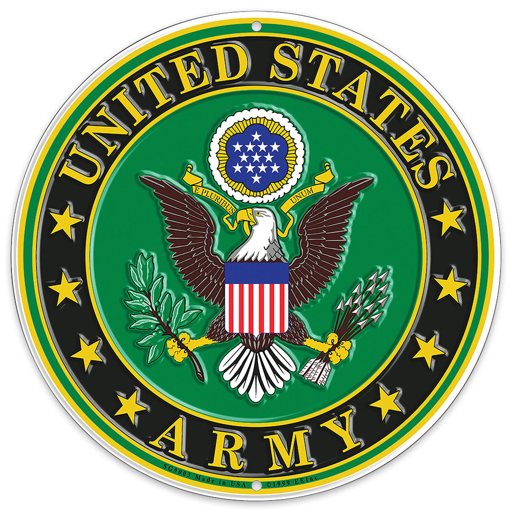 US Army Logo 12" Round Aluminum Sign | CHKadels.com | Survival