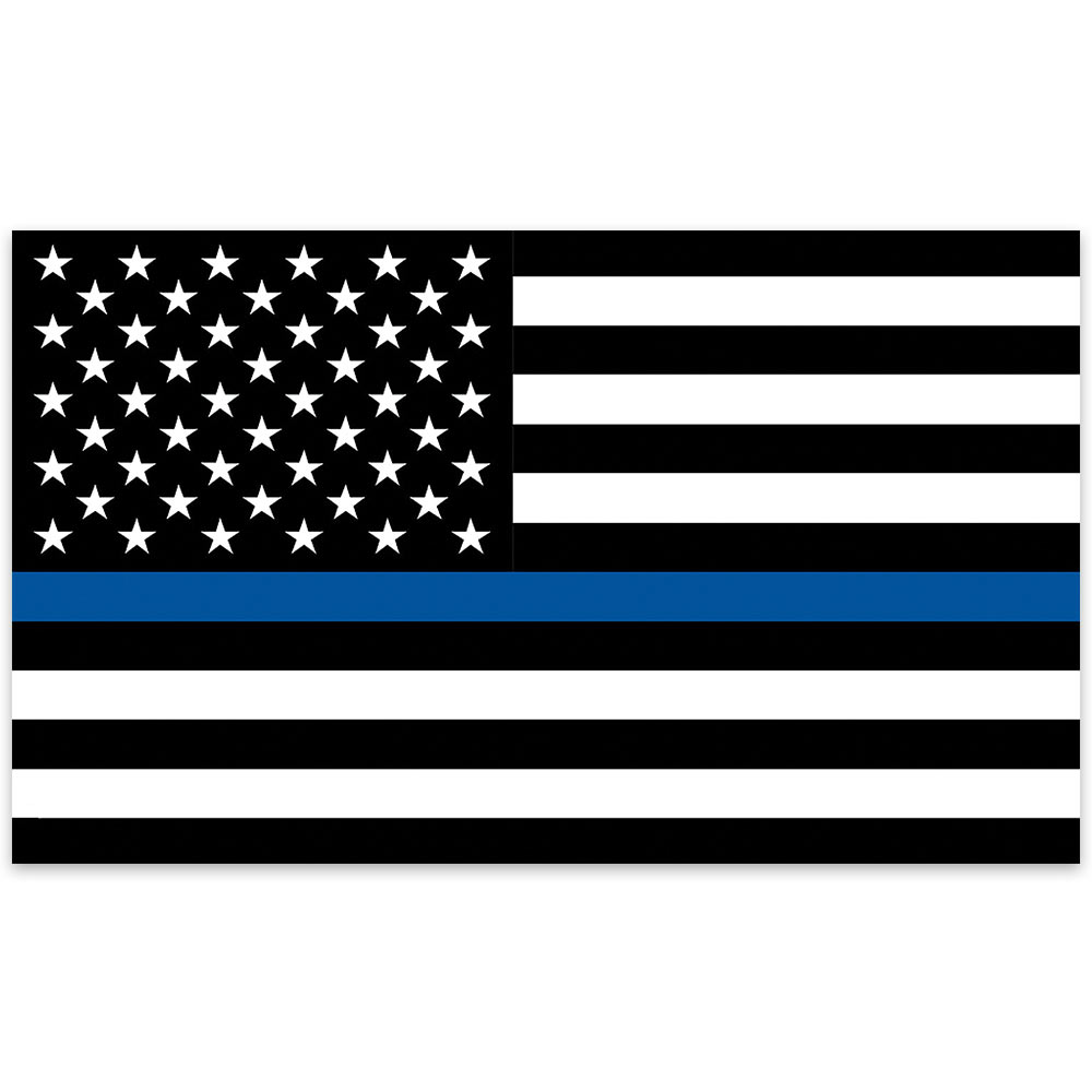 police-tribute-american-flag-black-and-white-us-flag-with-single-blue