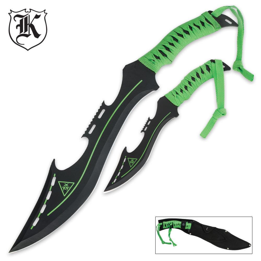 Zombie Apocalypse Fantasy Knife 2-Pc. Fixed Blade Set | True Swords