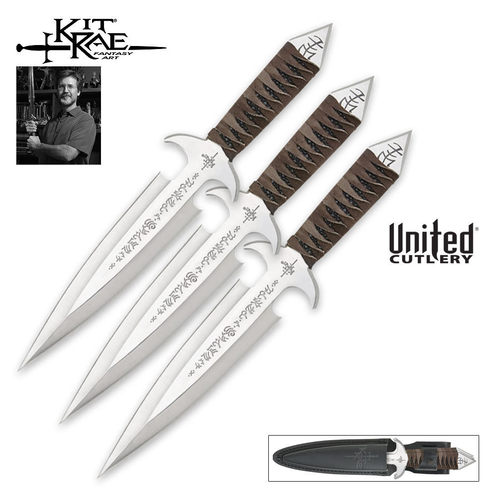 Kit Rae Black Jet Triple Throwing Knife Set | BUDK.com - Knives ...