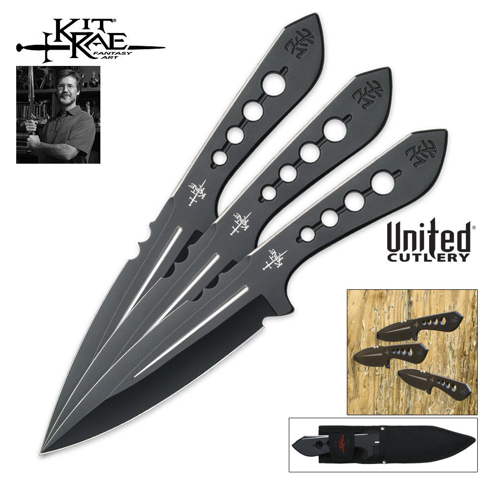 Kit Rae AirCobra 10 3/8 Inch Throwing Knife Triple Set | BUDK.com ...