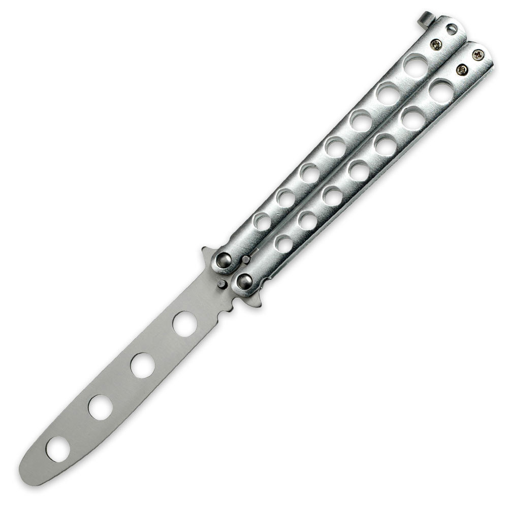Training Butterfly Knife Silver | BUDK.com - Knives & Swords At The ...