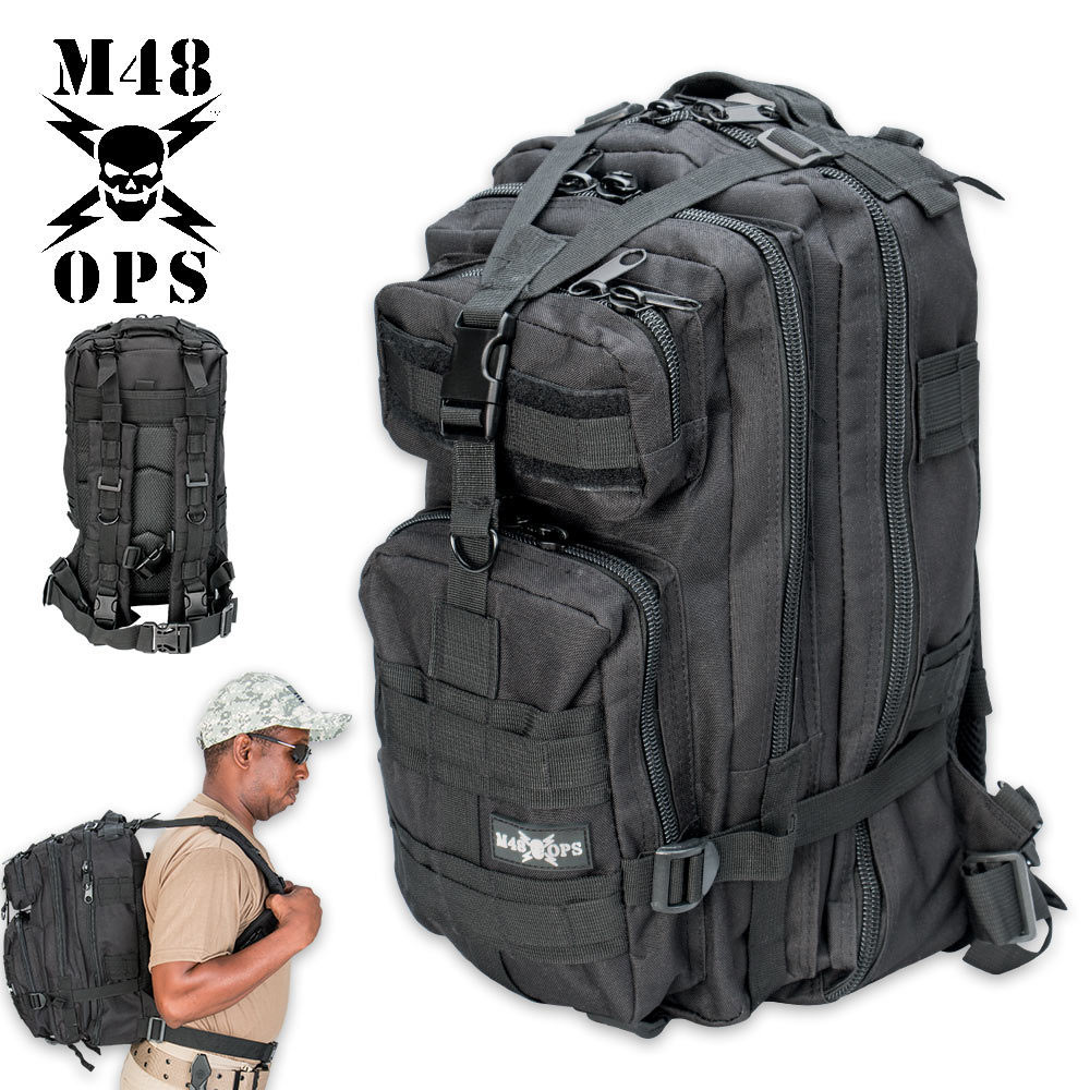 M48 OPS Tactical Knapsack Backpack - Black | CHKadels.com ...