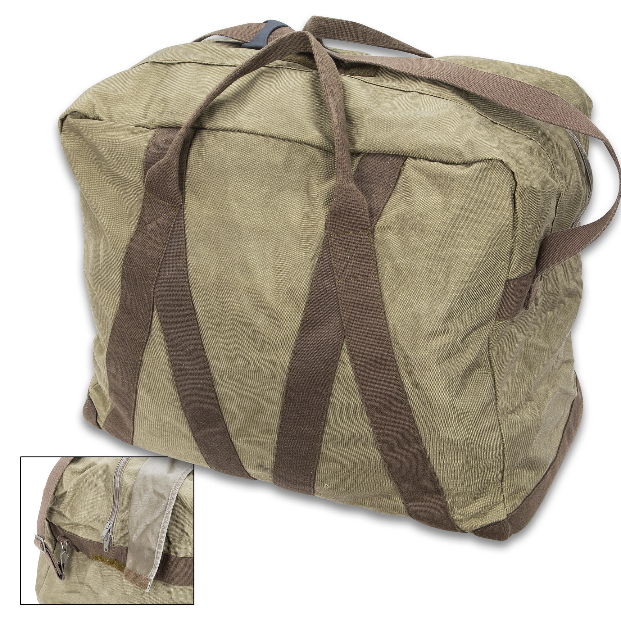 German Army Pilot Bag (X-Large Duffel), OD - Genuine Military Surplus; Used / Great Condition ...