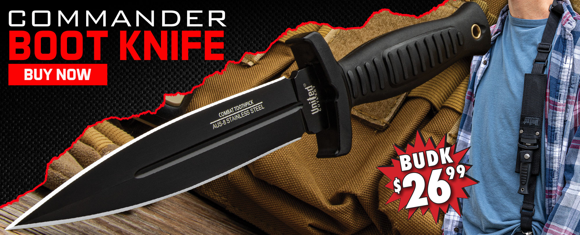 Commander Black Boot Knife