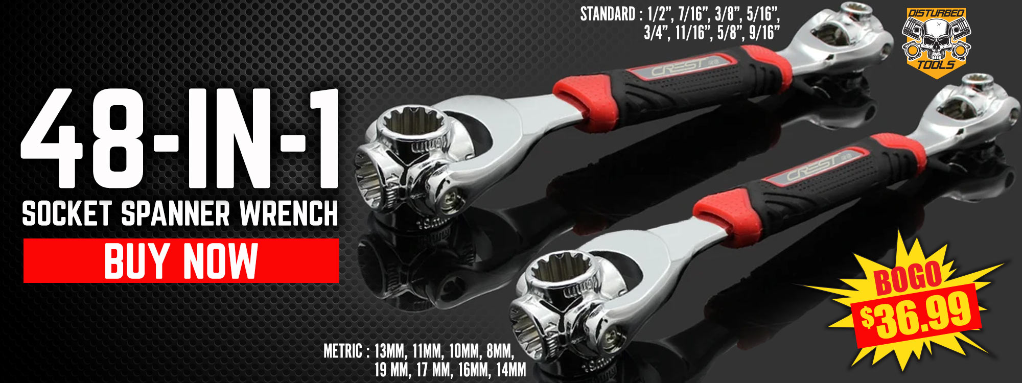 Disturbed Tools 48-In-1 Socket Spanner Wrench