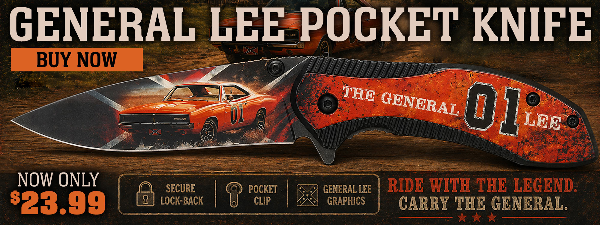 General Lee Pocket Knife