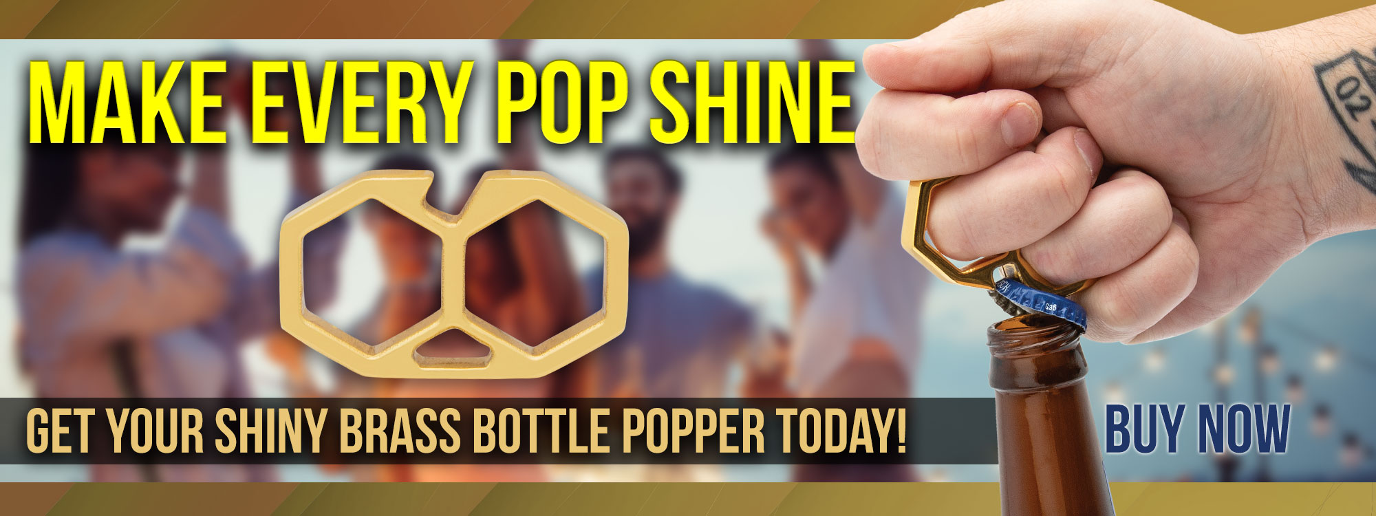 Shiny Brass Bottle Popper