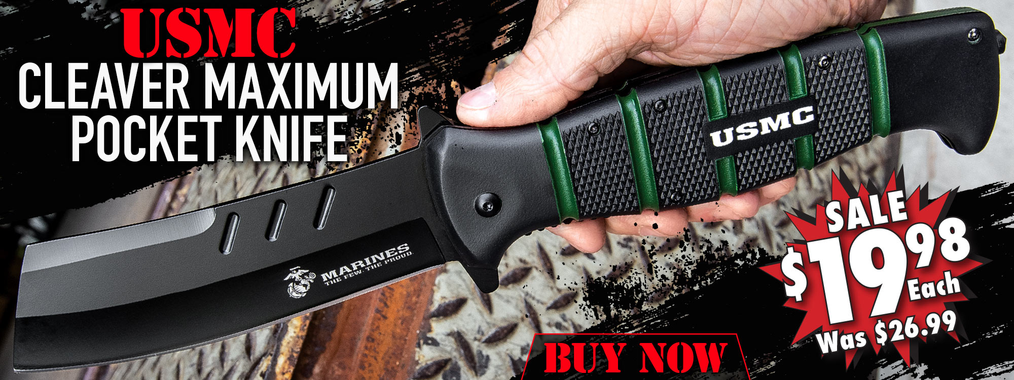 USMC Cleaver Maximum Pocket Knife 