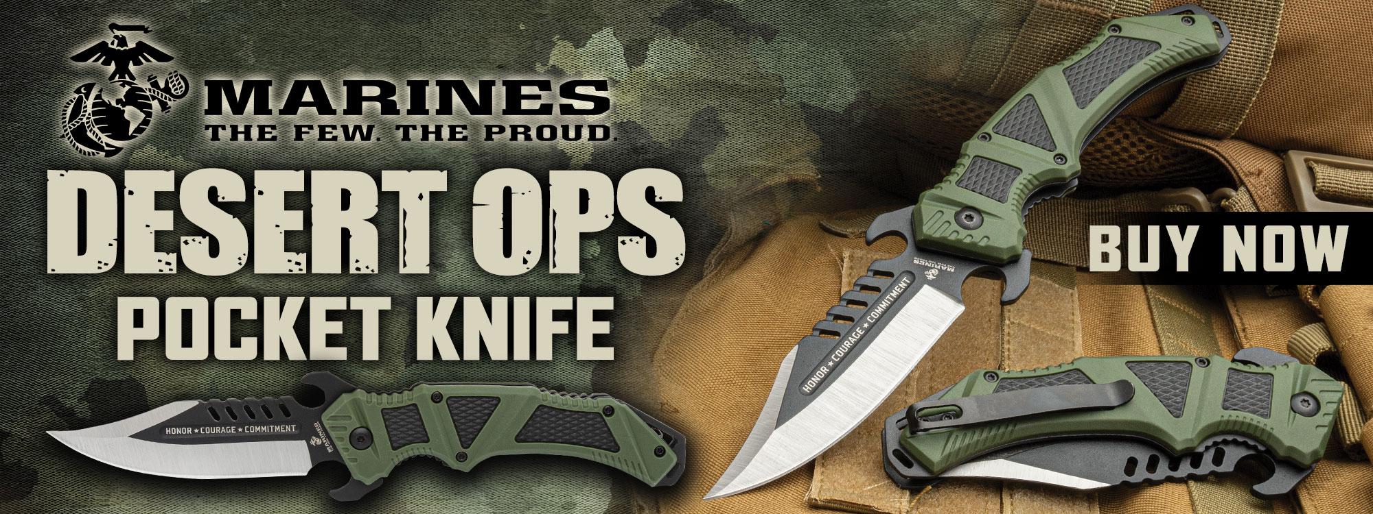 USMC Desert Ops Pocket Knife