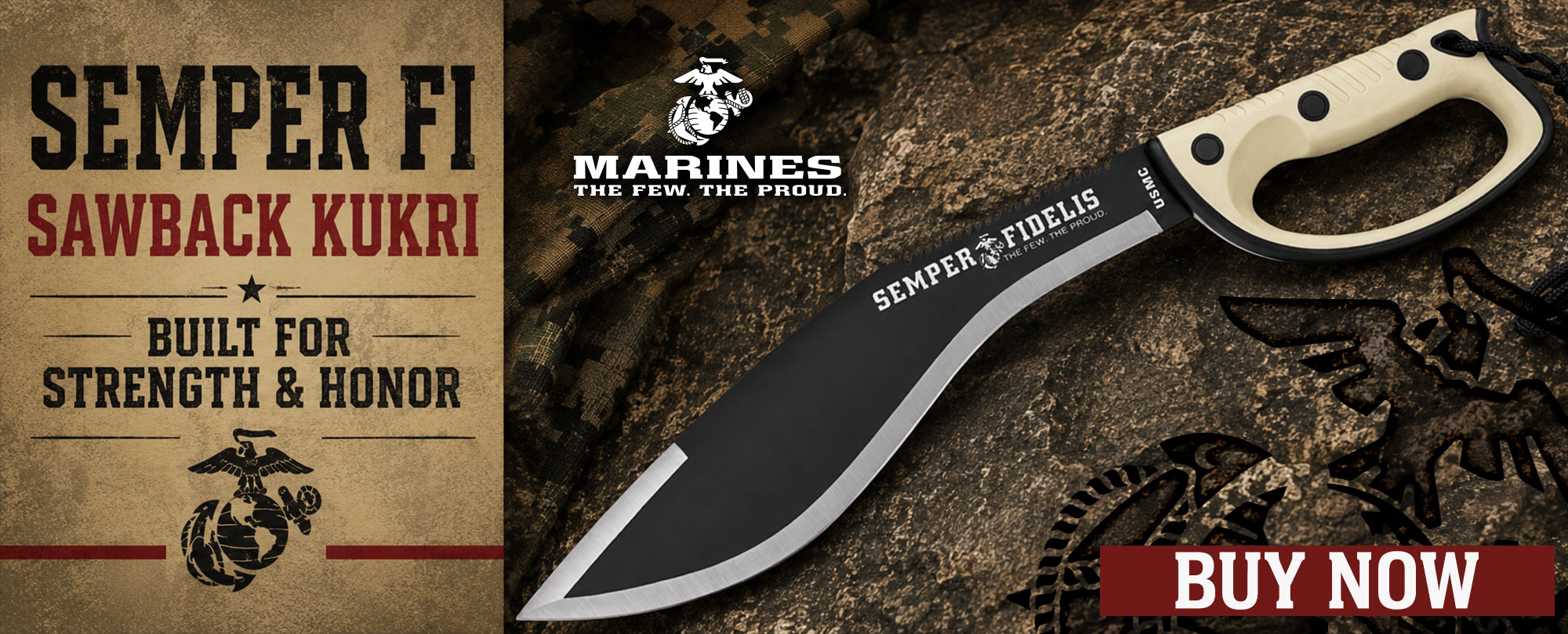 USMC Semper Fi Sawback Kukri