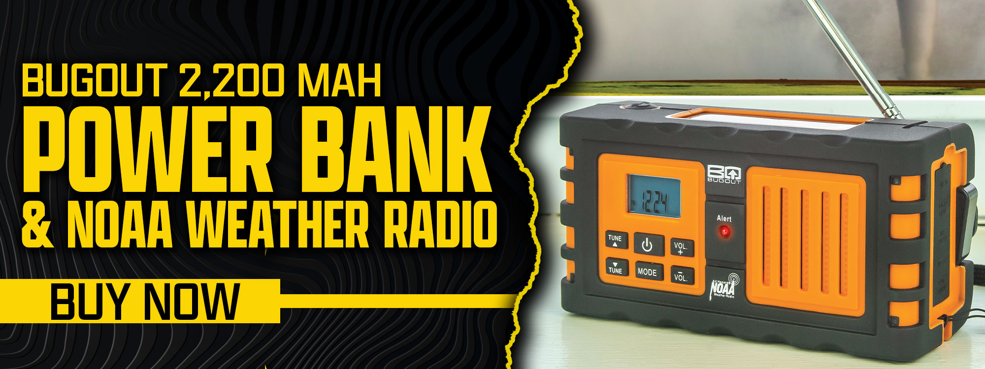 BugOut 2,200 mAh Power Bank and NOAA Weather Radio