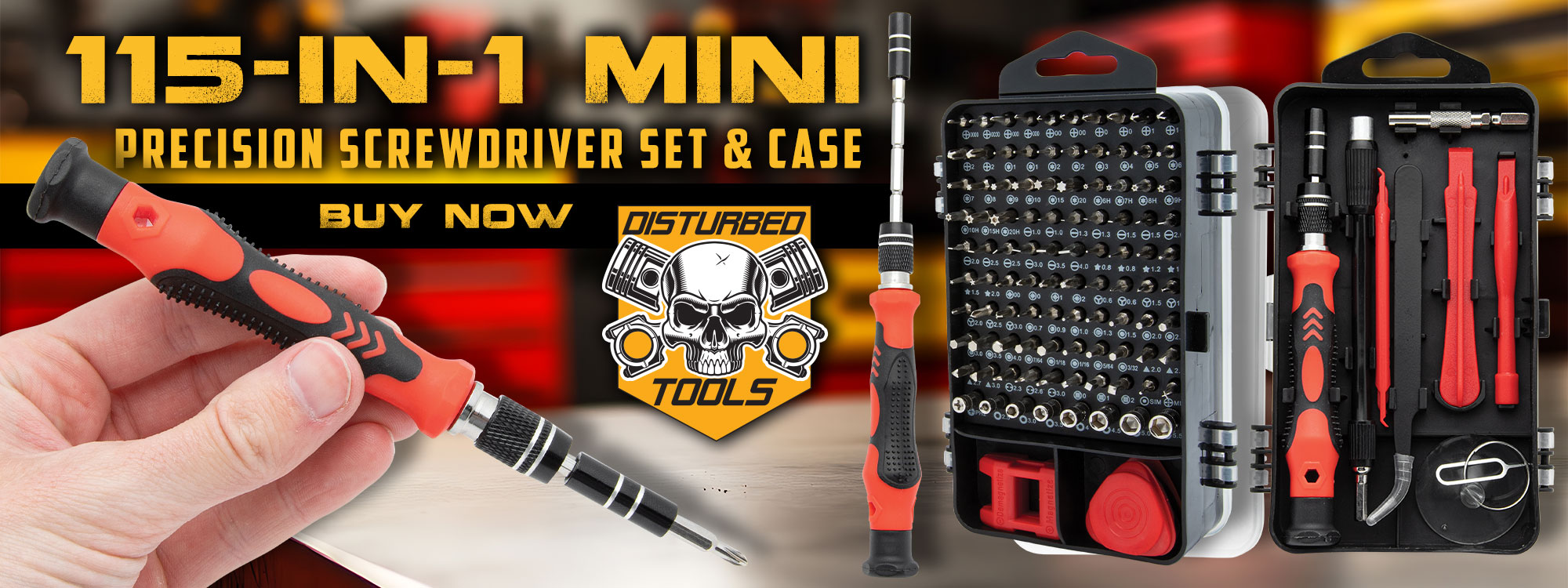 Disturbed Tools 115-In-1 Mini Precision Screwdriver Set & Case