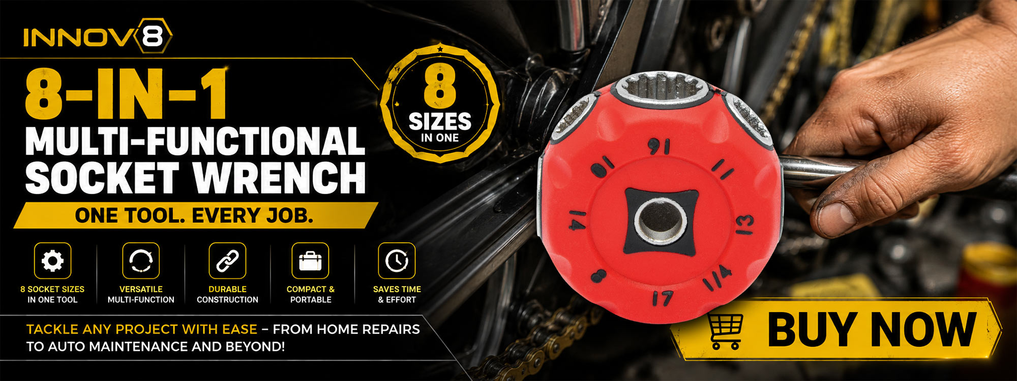 Innov8 8-In-1 Multi-Functional Socket Wrench