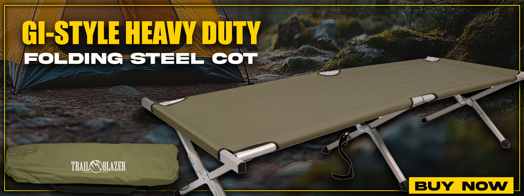 GI-Style Heavy Duty Folding Steel Cot