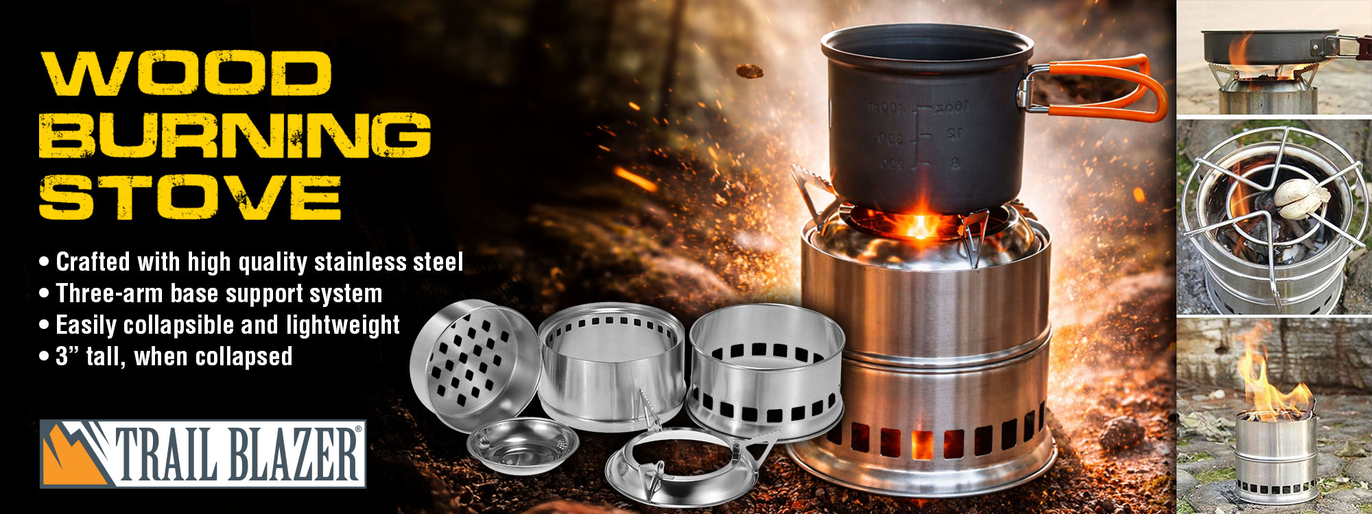 Trailblazer Wood Burning Stove for Cooking