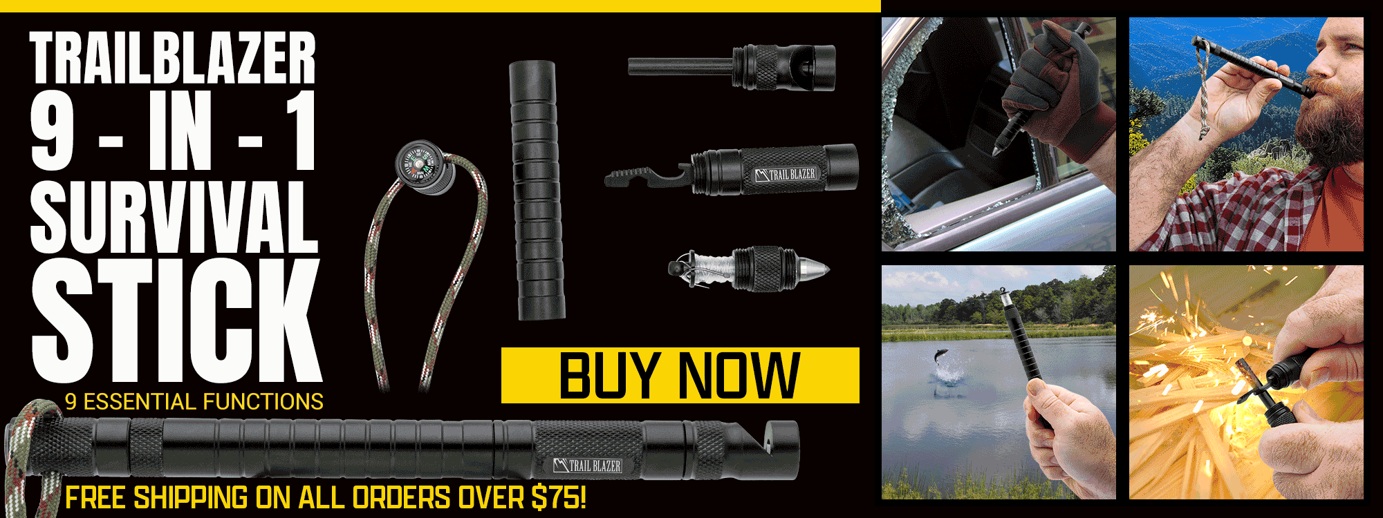 Trailblazer 9-in-1 Survival Stick