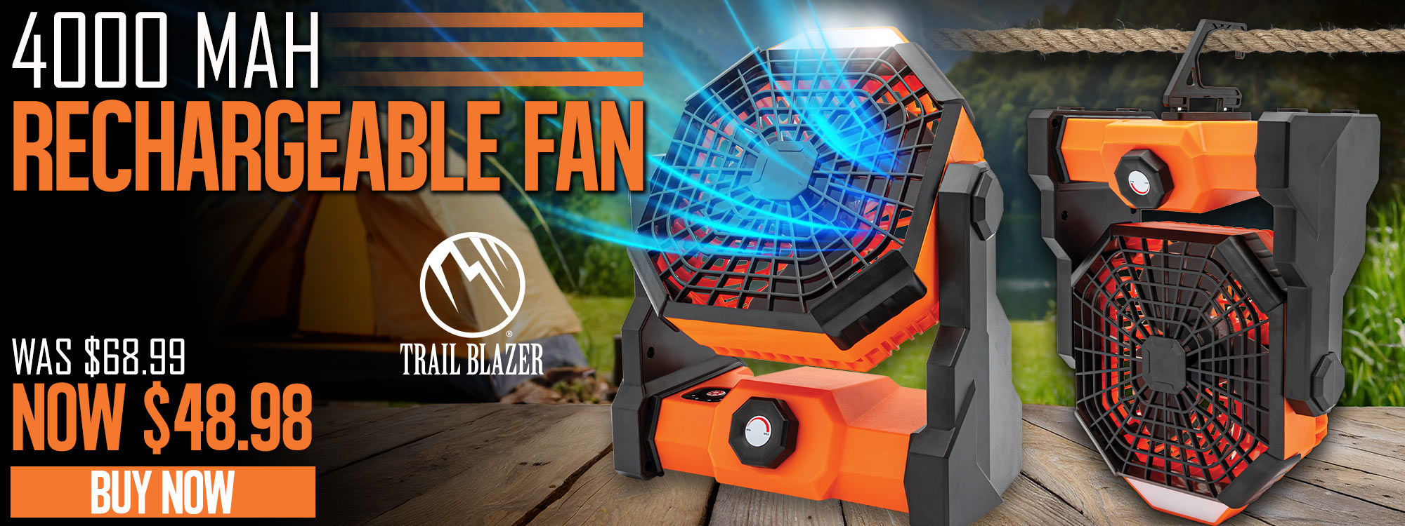 Trailblazer 4000 mAh Rechargeable Fan