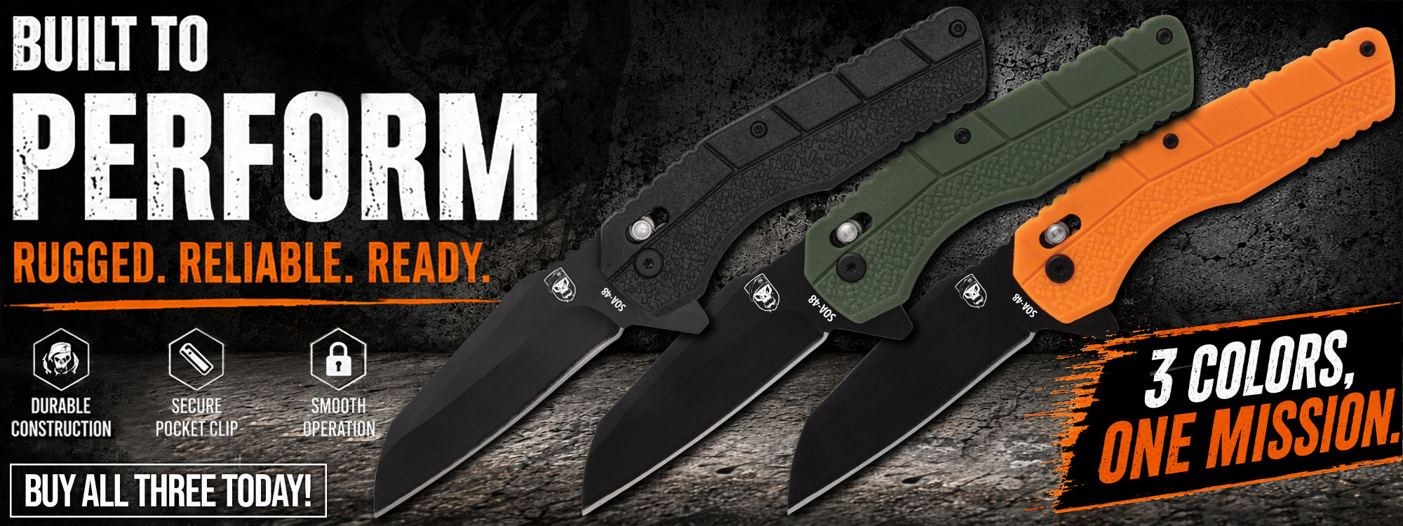 SOA Nomad EDC Folding Knife Black Wharncliffe Blade