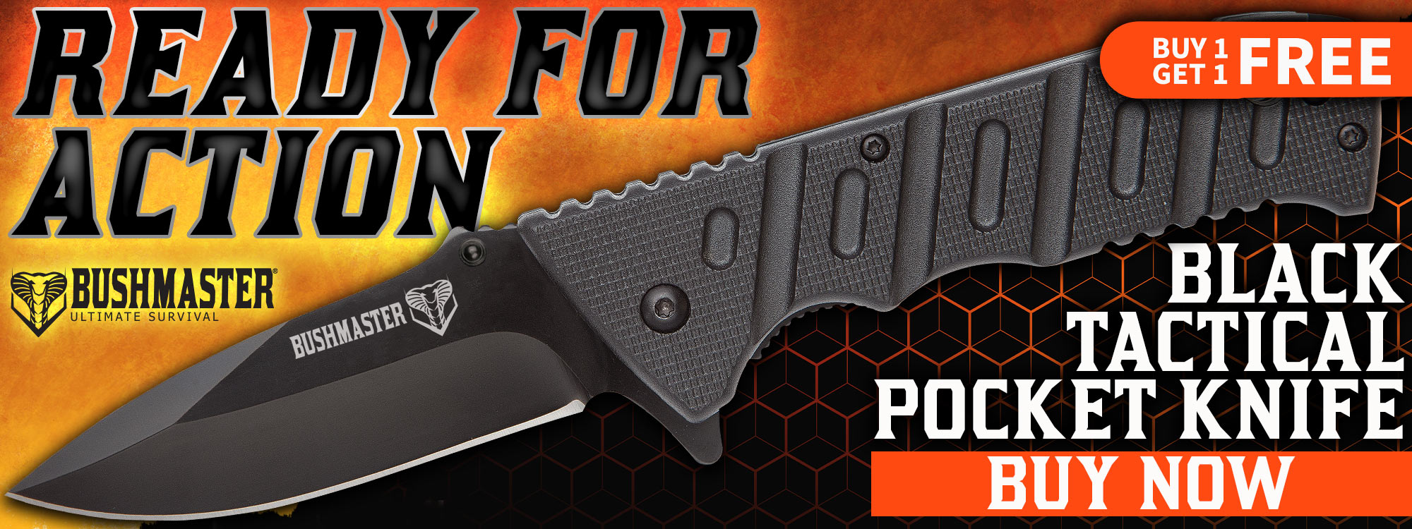 SHTF Bushmaster Tactical Black Pocket Knife