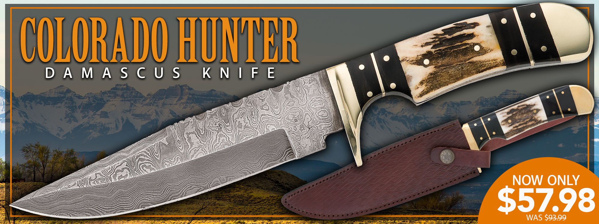 Timber Rattler Colorado Hunter Damascus Knife