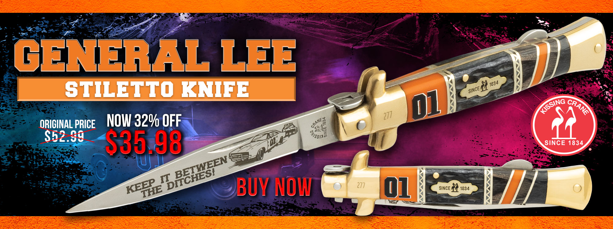 Kissing Crane General Lee Stiletto Knife