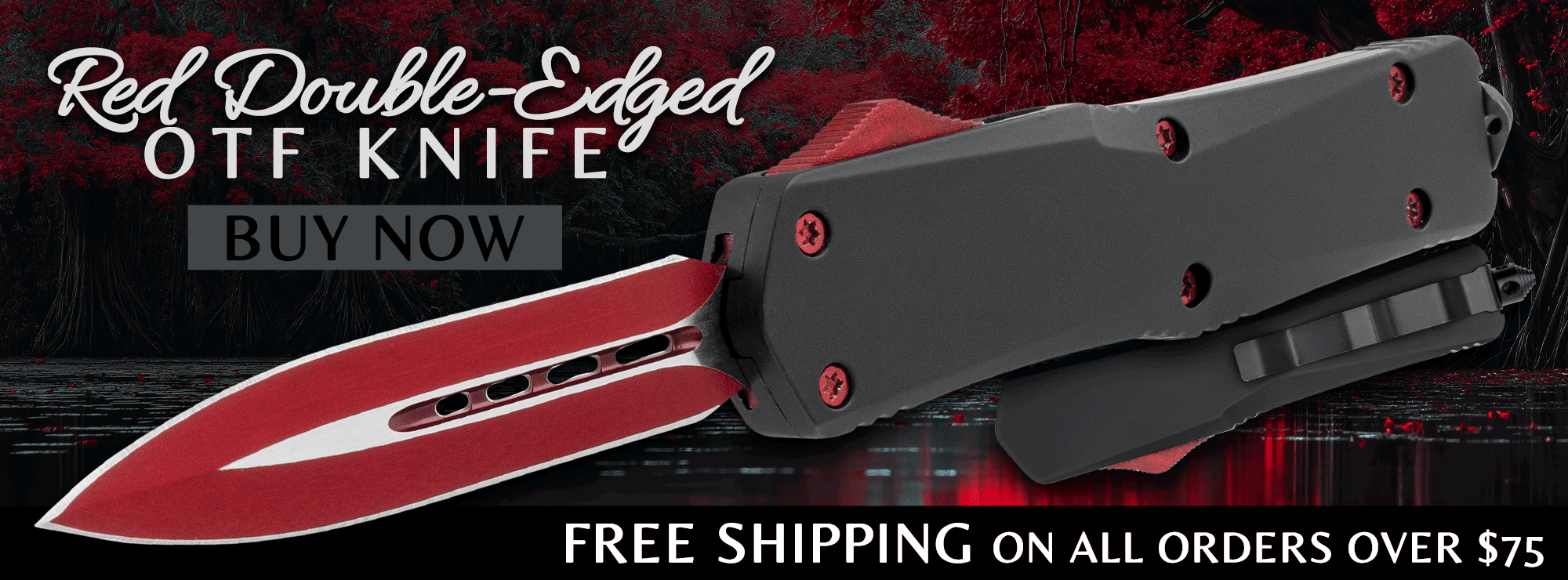 Red Double-Edged OTF Knife