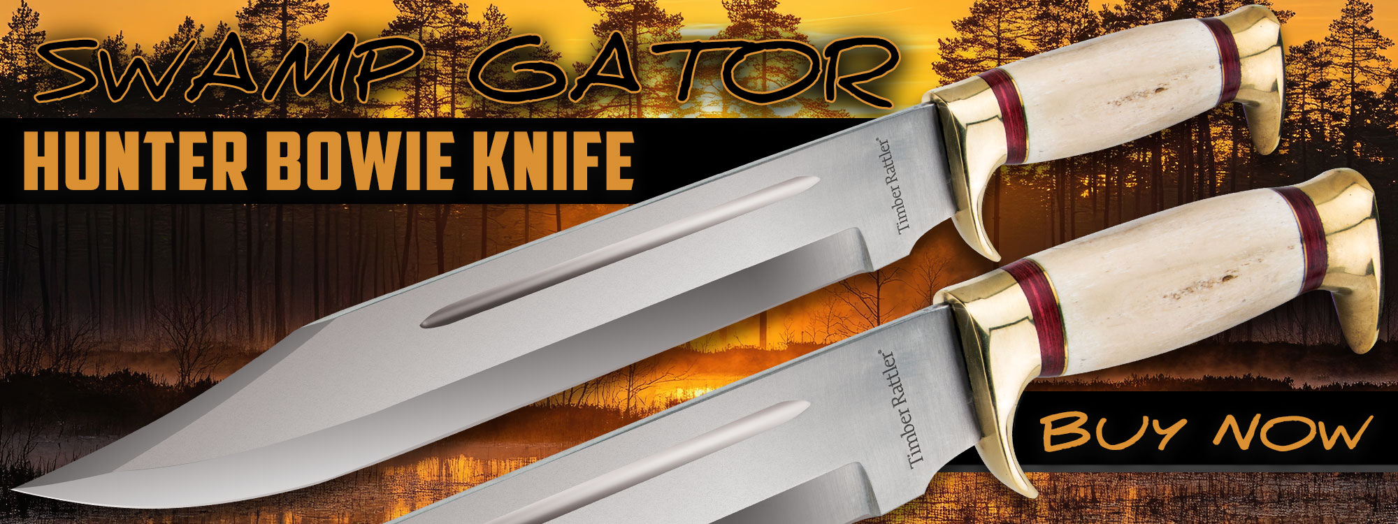 Timber Rattler Swamp Gator Hunter Bowie Knife