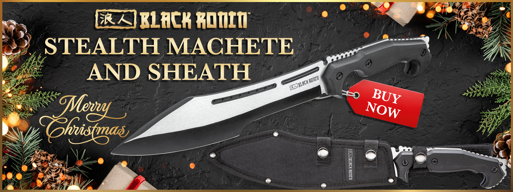 Black Ronin Stealth Machete And Sheath