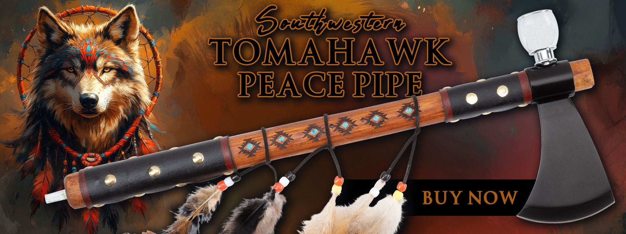 Southwestern Tomahawk Peace Pipe
