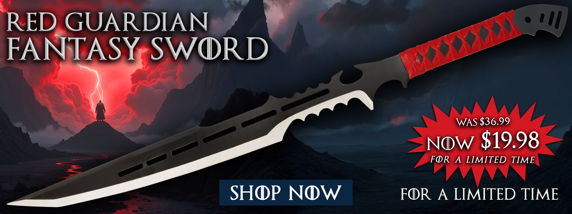 Red Guardian Fantasy Sword With Sheath