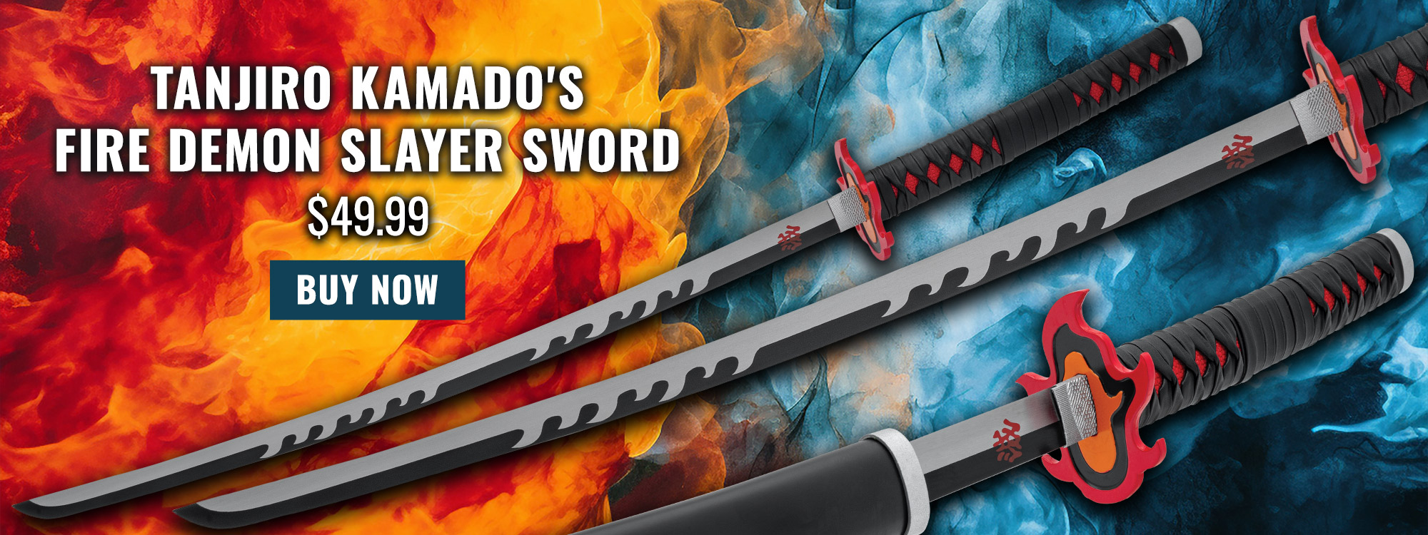 Tanjiro Kamado's Fire Demon Slayer Sword and Scabbard