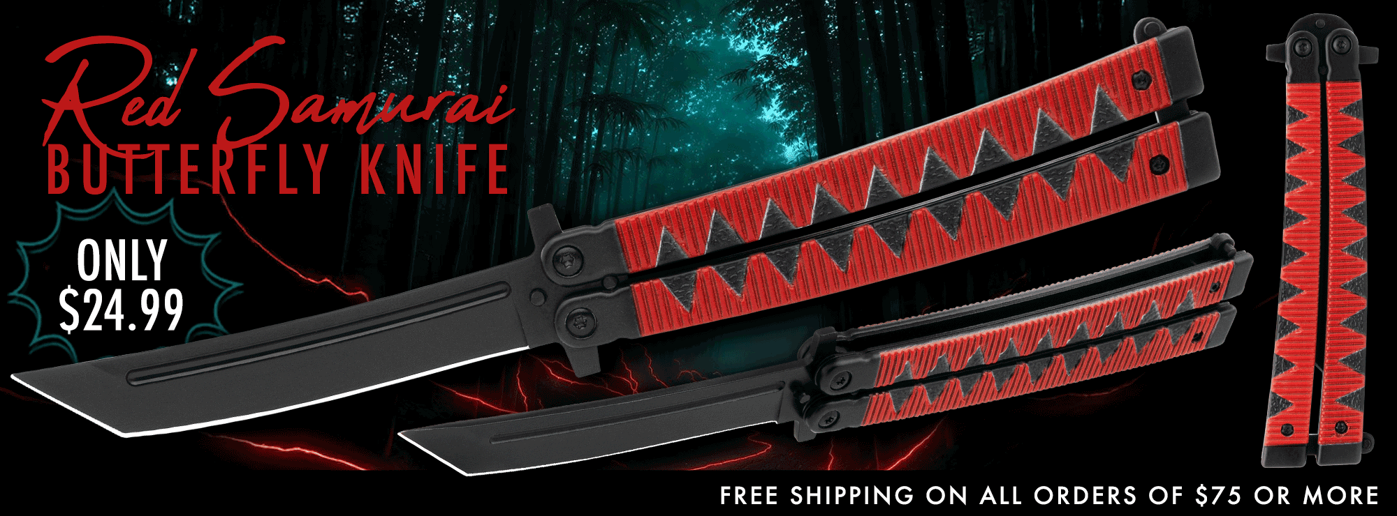 Red Samurai Butterfly Knife