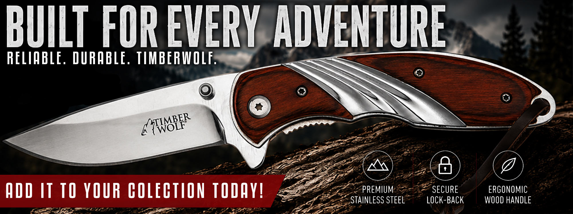 Timber Wolf Brown Pakkawood Pocket Knife