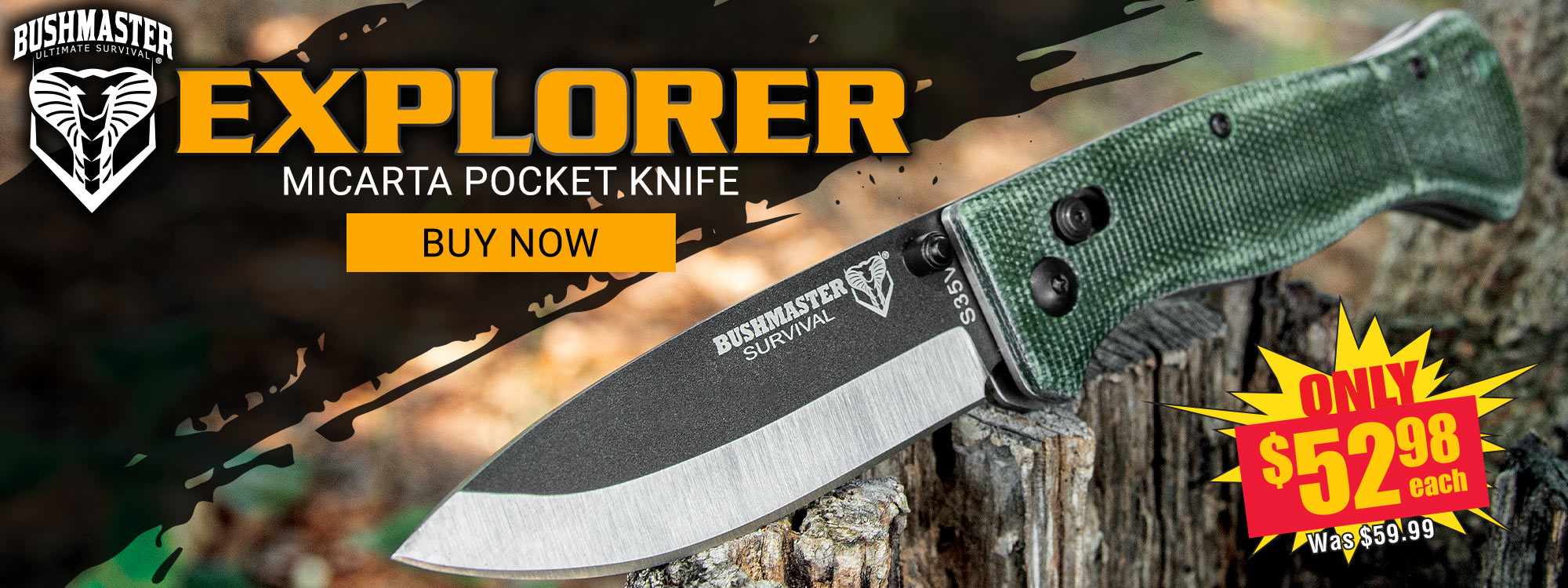 Bushmaster Explorer Micarta Pocket Knife