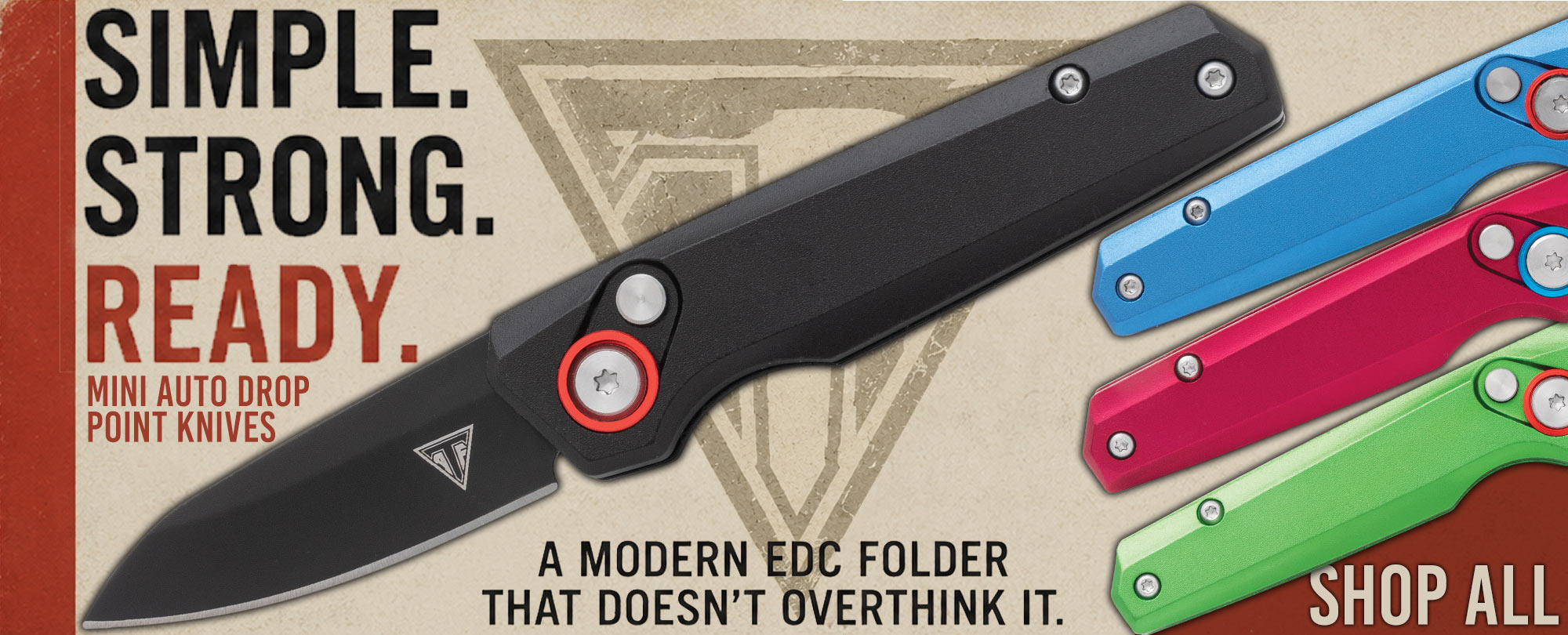 Mini Auto Drop Point Black Knife