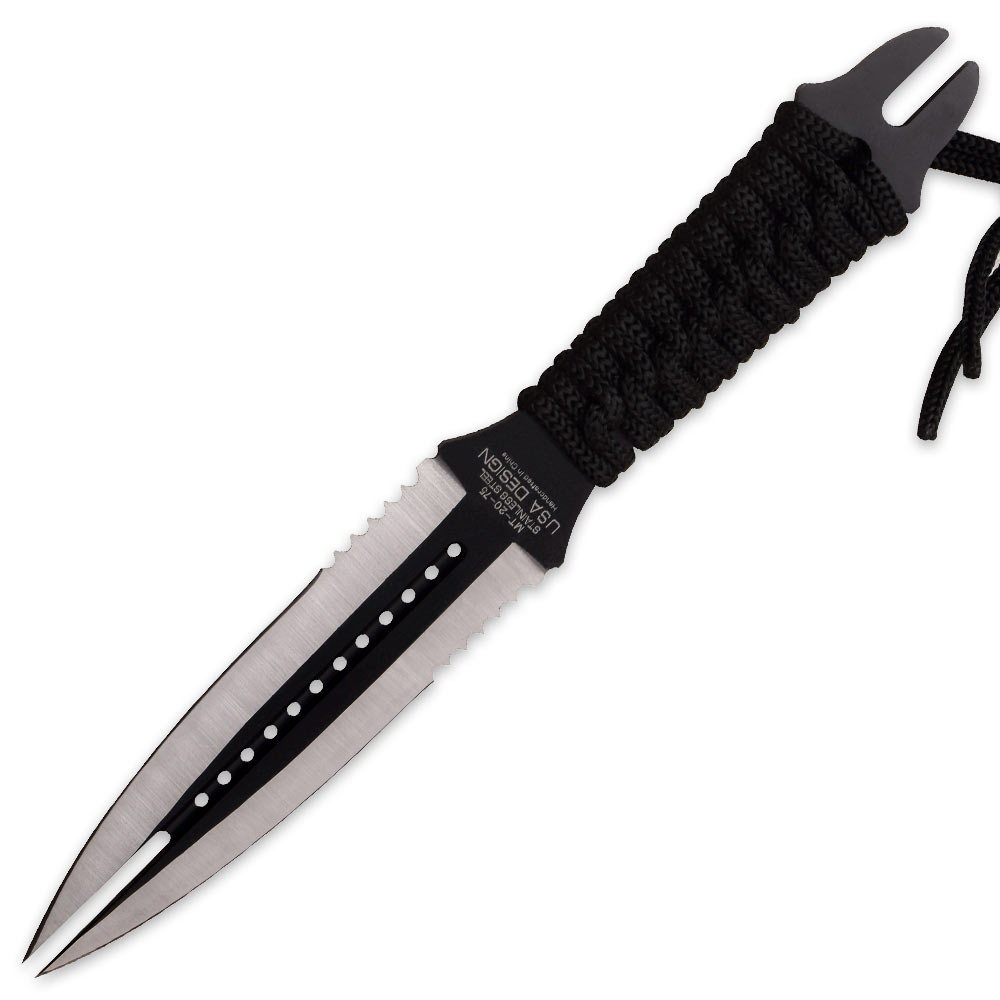 MTech Serpent’s Tongue Double Edged Twin Point Dagger With Nylon Sheath ...