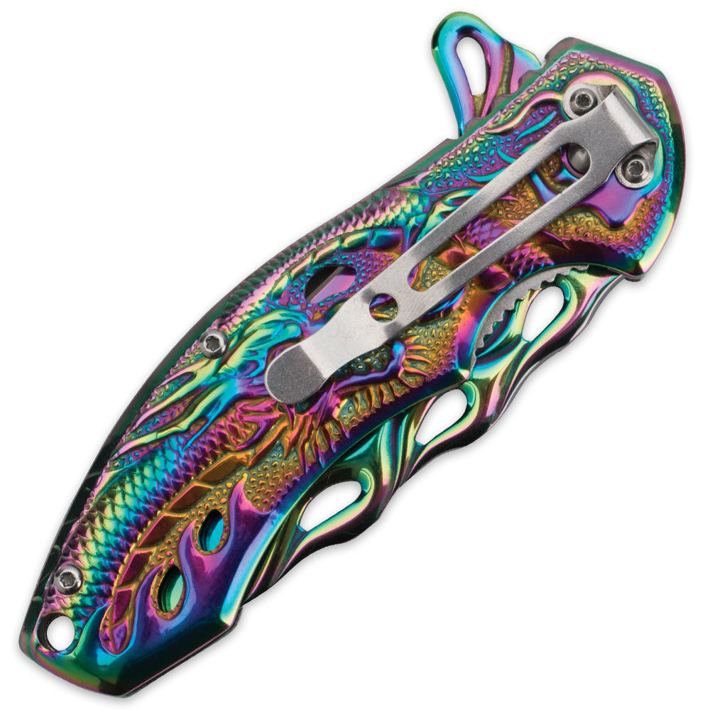 Rainbow Flying Dragon Assisted-Open Folding Knife | Kennesaw Cutlery