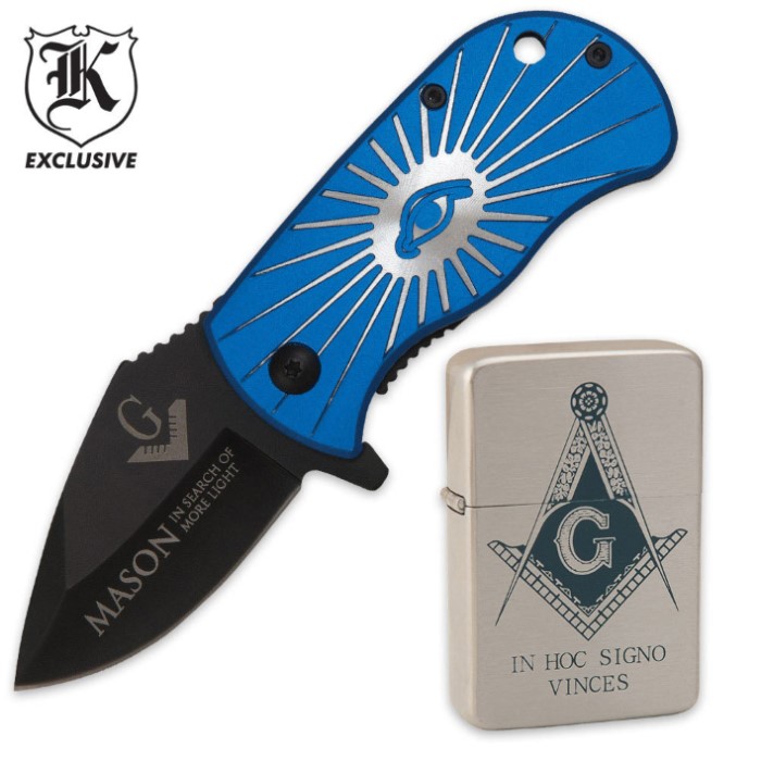 Masonic Pocket Knife & Lighter Combo Kennesaw Cutlery