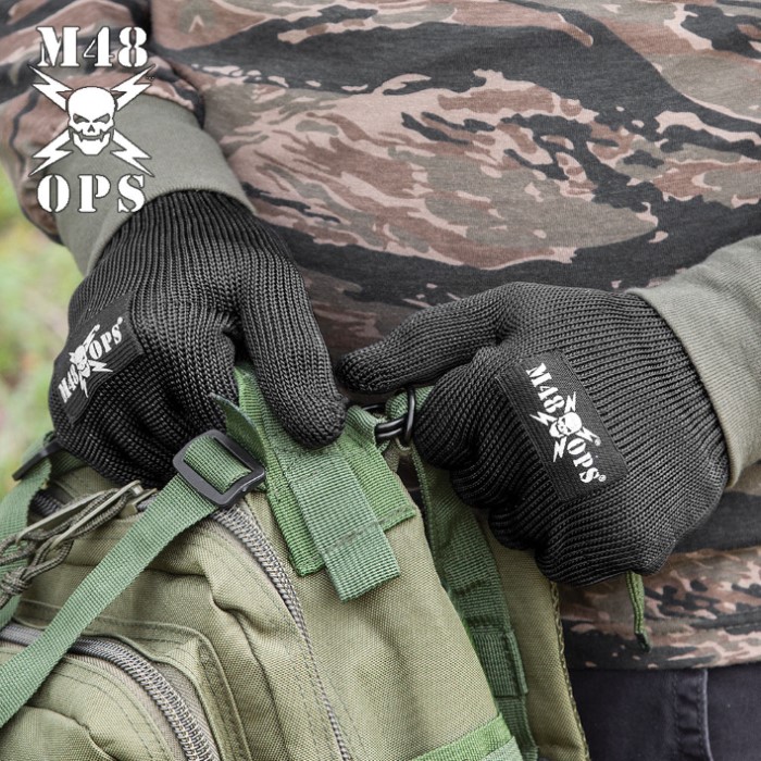 M48 Cut Resistant Kevlar Gloves - Black | BUDK.com - Knives & Swords At ...
