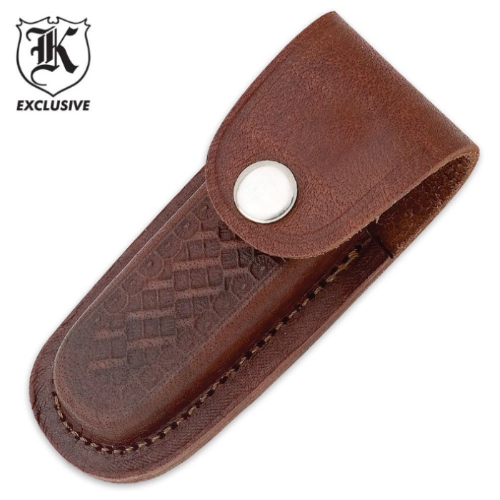 Leather 4 Inch Folding Knife Sheath Kennesaw Cutlery   A01 BK946 700 