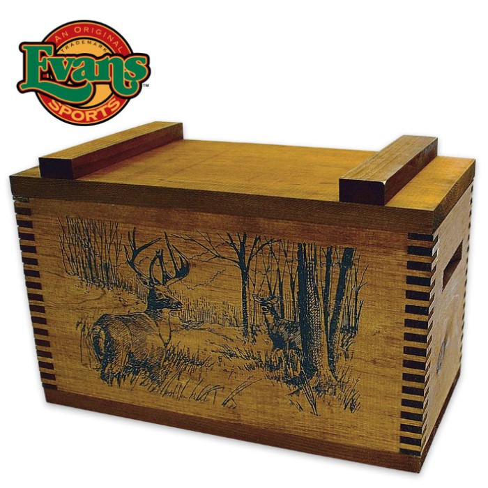 Wooden Standard Ammo Box Deer Kennesaw Cutlery