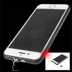Night Watchman Faux Smart Phone Stun Gun - LED Flashlight, Loud Alarm, Safety Switch, USB Cord, 14,000,000 Volts