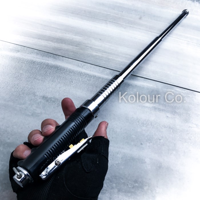 21 Automatic Silver Self Defense Extendable Baton Tactical Combat Police New 